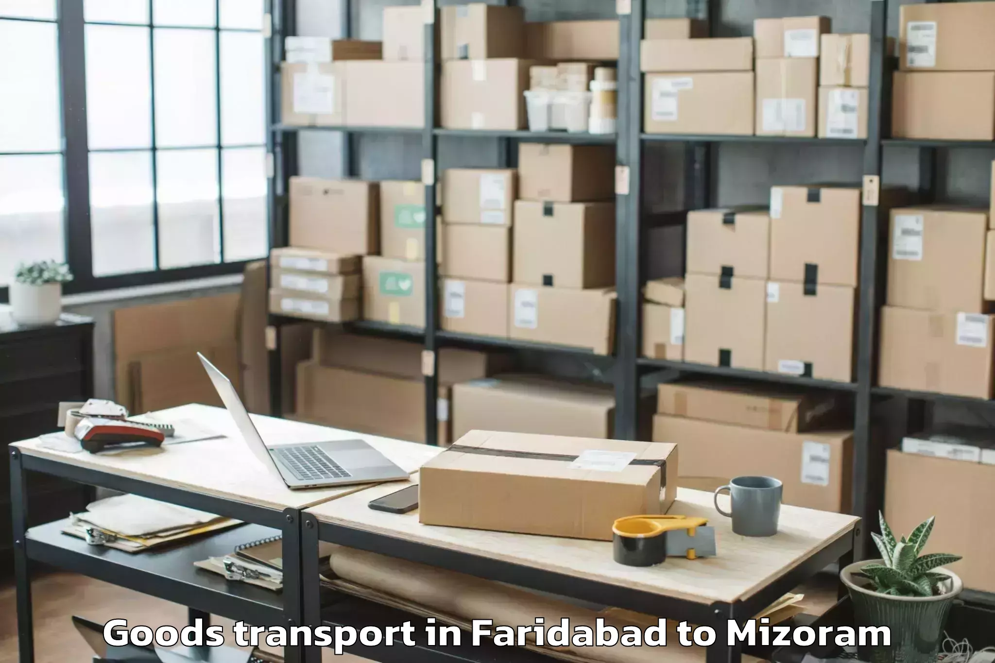 Top Faridabad to Aizawl Airport Ajl Goods Transport Available